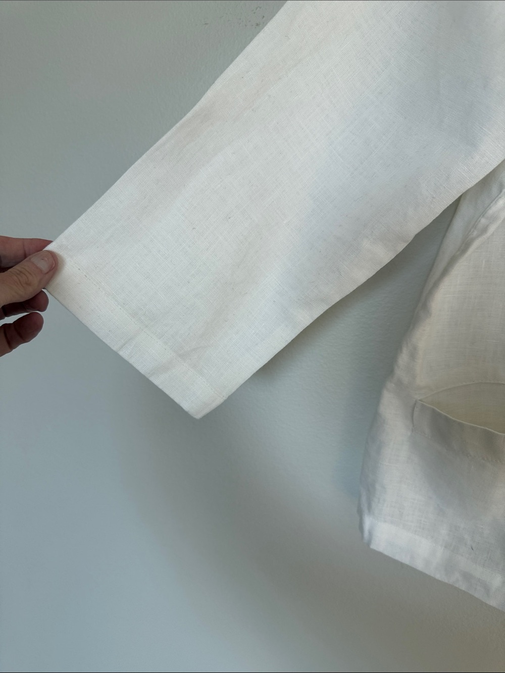 NWOT Flax White Linen Button-Front V-Neck Jacket– small (371) - Picture 5 of 12